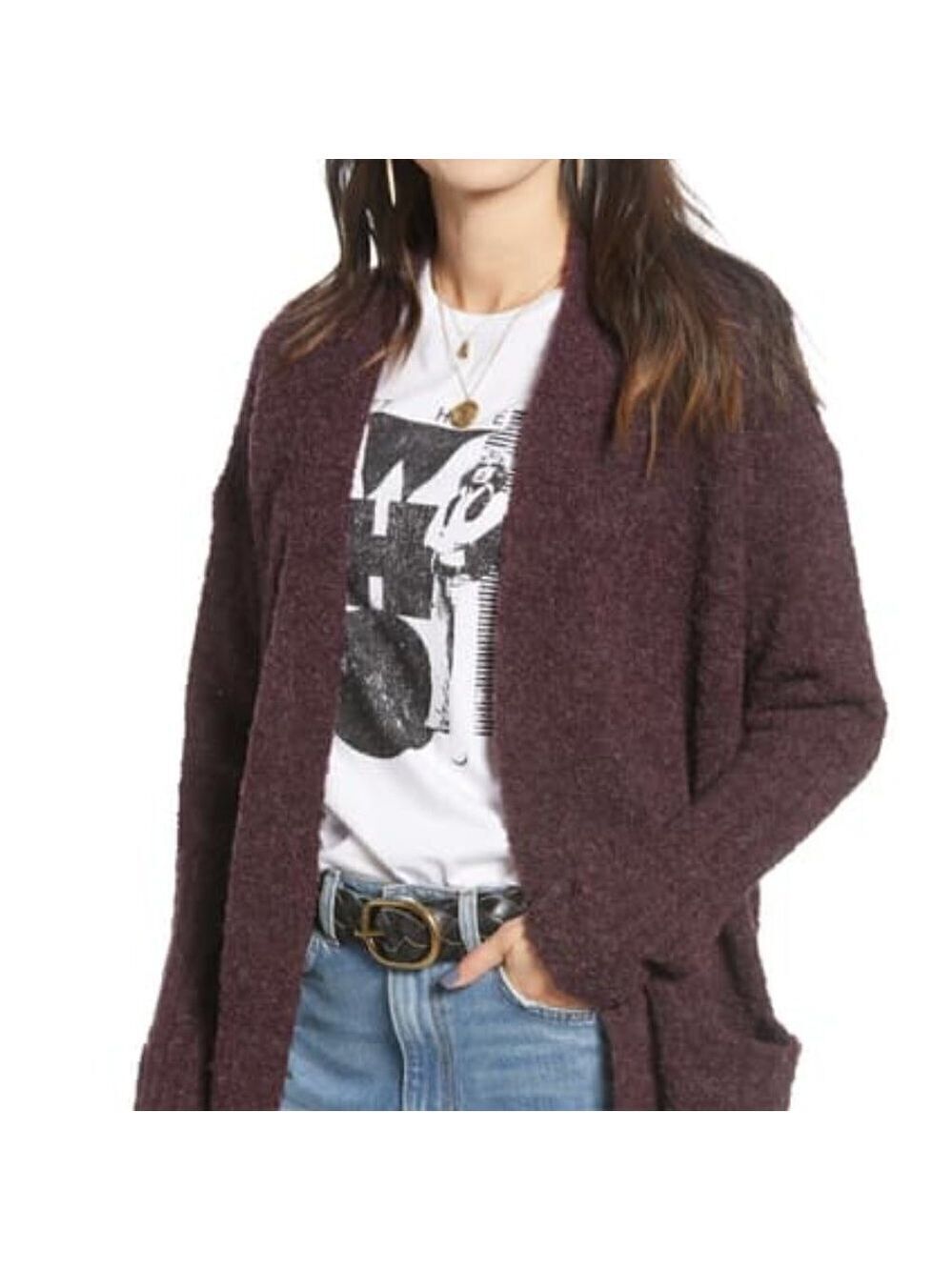 TREASURE Bond Cardigan New BNWT Cozy Dark Purple